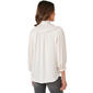 Womens Democracy 3/4 Sleeve Ruffle Edge Neck Casual Button Down - image 3