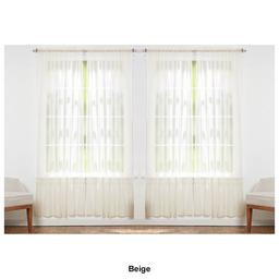 J&V Textiles Sheer Rod Pocket Curtain Panels