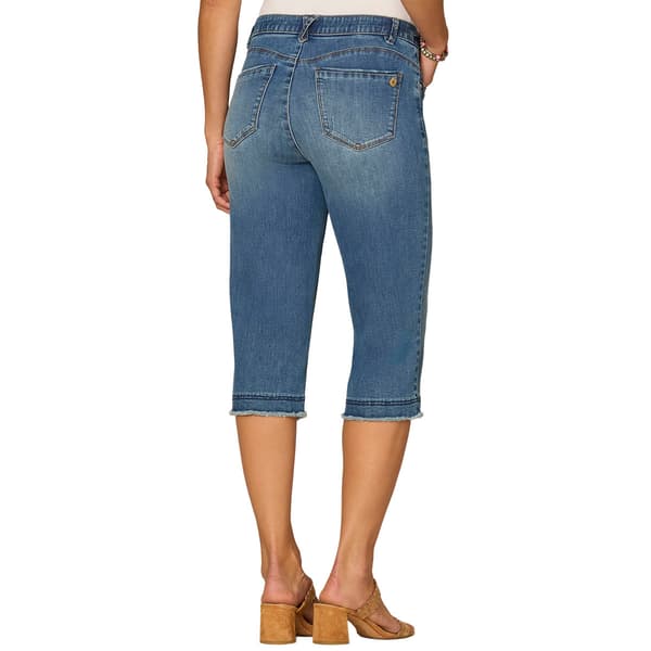 Plus Size Democracy “Ab”solution® Fray Hem Denim Capris