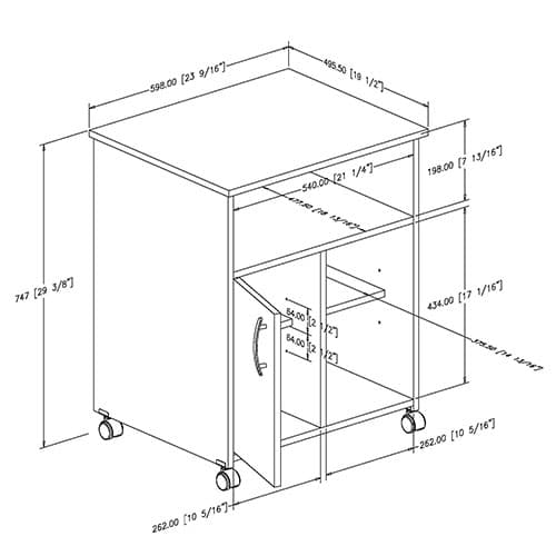 South Shore Axess Printer Stand - Black