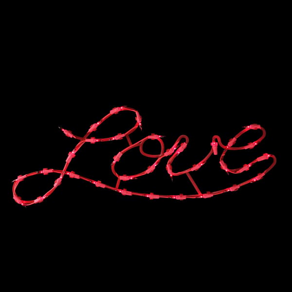 Northlight Seasonal Lighted Red Love Script Window Silhouette