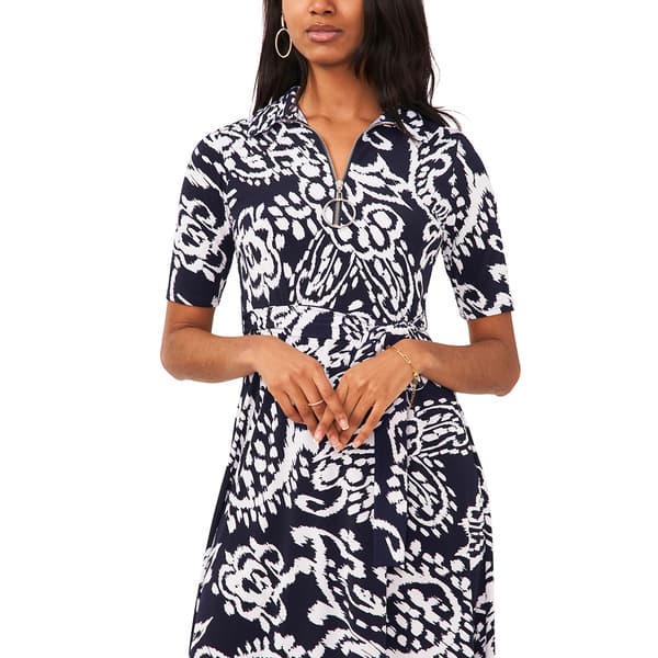 Womens MSK Elbow Sleeve Paisley Half Zip Sheath Dress - Boscov's