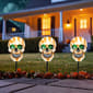 Northlight Seasonal Set of 3 Skeleton Head Pathway Markers - image 4