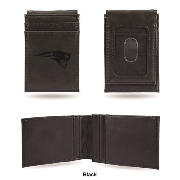 Mens NFL New England Patriots Faux Leather Front Pocket Wallet