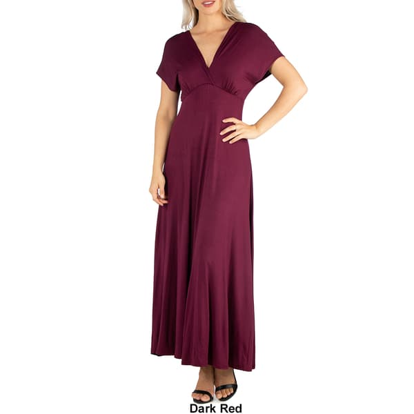 Womens 24/7 Comfort Apparel Cap Sleeve Maxi Dress