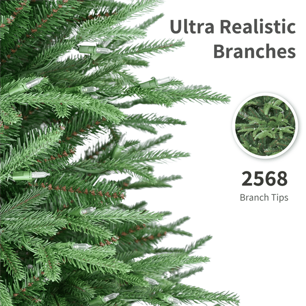 Puleo International 6.5ft. Pre-Lit Fraser Fir Slim Christmas Tree
