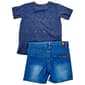 Toddler Boy 7 For All Mankind® Tropical Tee & Denim Shorts Set - image 2