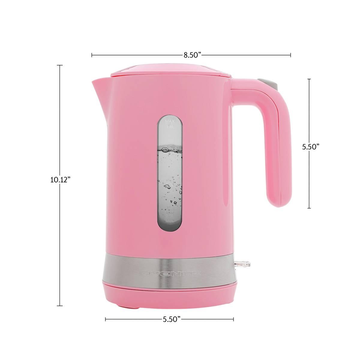 Ovente 1.8 Liter Electric Kettle w/ ProntoFill™ Lid - Pink