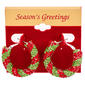 Red & Green Stripe Glitz Hoop Earrings - image 1