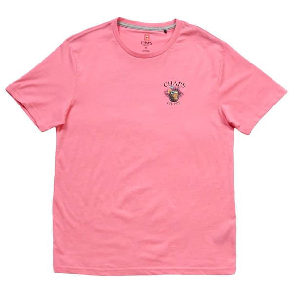 Mens Chaps Tiki Drink Short Sleeve Tee - Pink Carnation