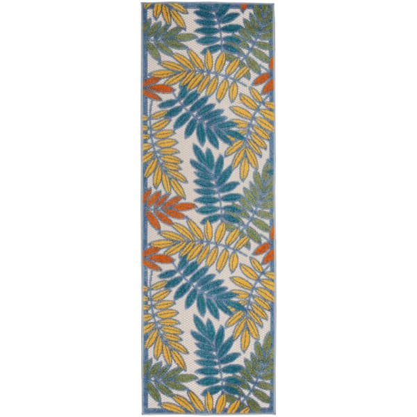 Nourison Aloha Leaf Print Indoor/Outdoor Runner - image 