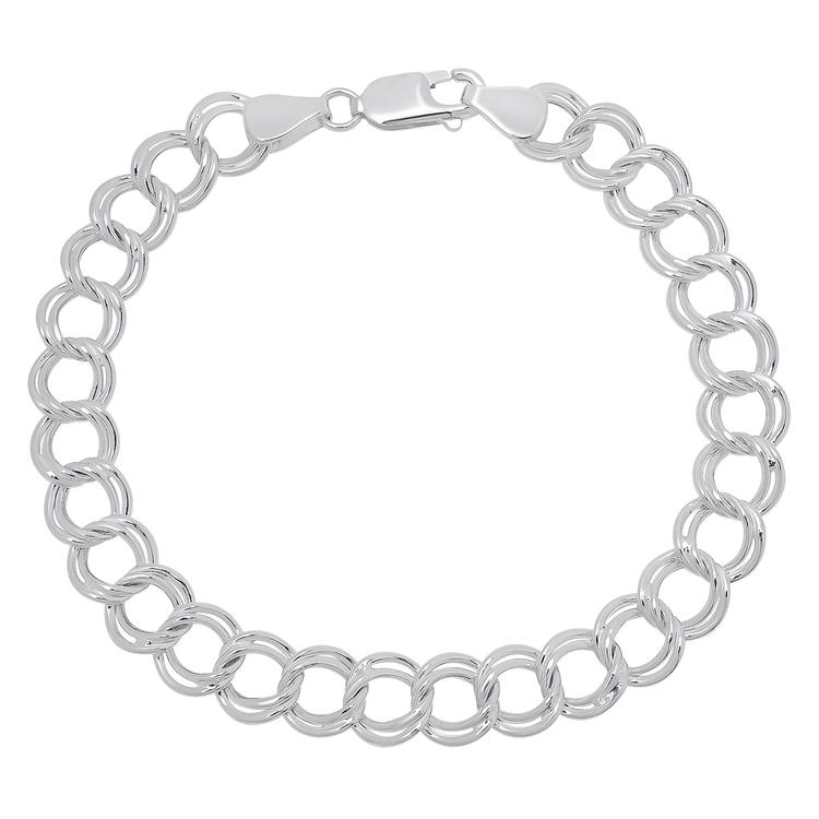 Sterling Silver Charm Link Chain Bracelet