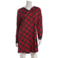 Womens Emily & Jane Long Sleeve Peached Plaid Printed Nightshirt - image 1