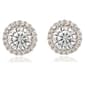 Plated Round Halo Cubic Zirconia Stud Earrings - image 1