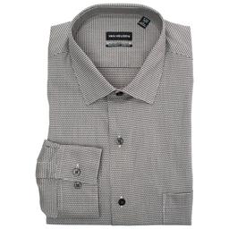 Mens Preswick &amp; Moore(R) Long Sleeve Dress Shirt-Black Houndstooth