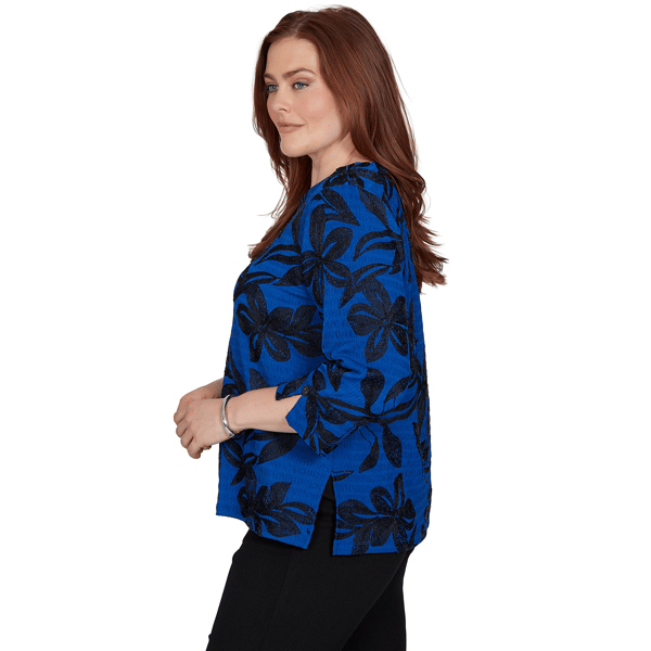 Womens Alfred Dunner Dinner Theater Textured Floral Blouse