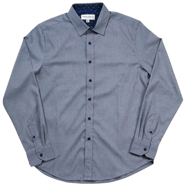 Mens Thomas Sterling Small Check Long Sleeve Dress Shirt