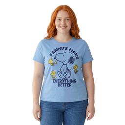 Juniors Plus Freeze Snoopy Friends Make Everything Better Tee