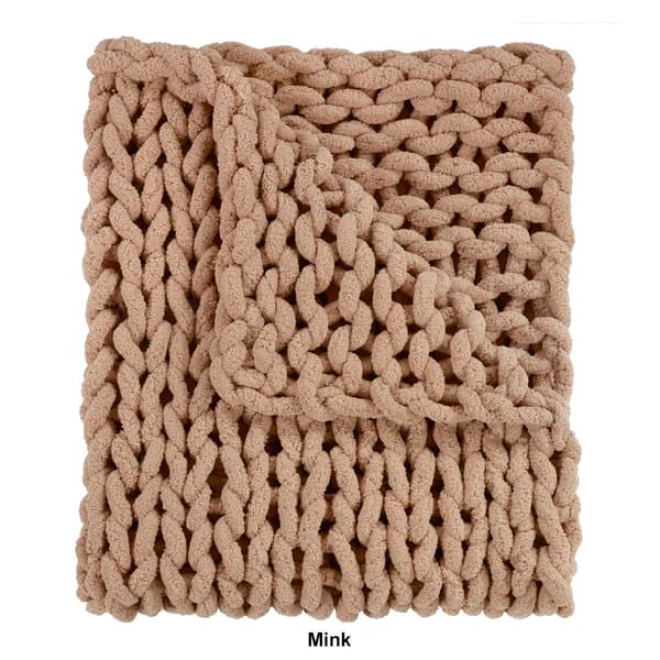 Donna Sharp Solid Chenille Knitted Throw Blanket