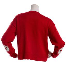 Juniors No Comment Intarsia Eyelash Santa Clause Sweater