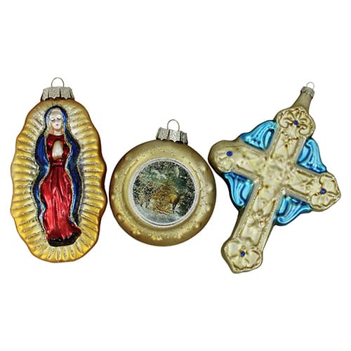 Northlight Seasonal 3pc. Religious Figures Glass Ornaments - image 