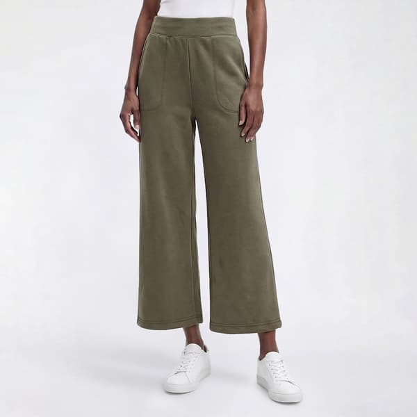 Womens Mountain Ridge Solid Wide Leg Crop Sweatpants