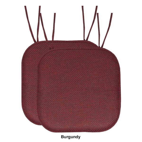 Sweet Home Collection Herringbone Memory Foam Chair Pad w/ Ties