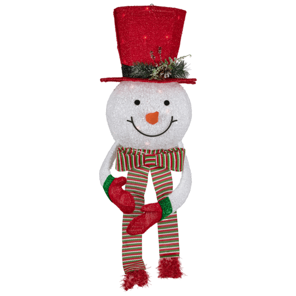 Northlight Lighted Snowman with Red Top Hat Christmas Tree Topper