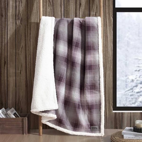 Eddie Bauer Nordic Plaid Reversible Sherpa Throw