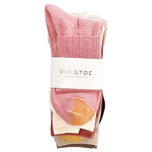 Womens Gold Toe 6pk. Turncuff Crew Socks - image 