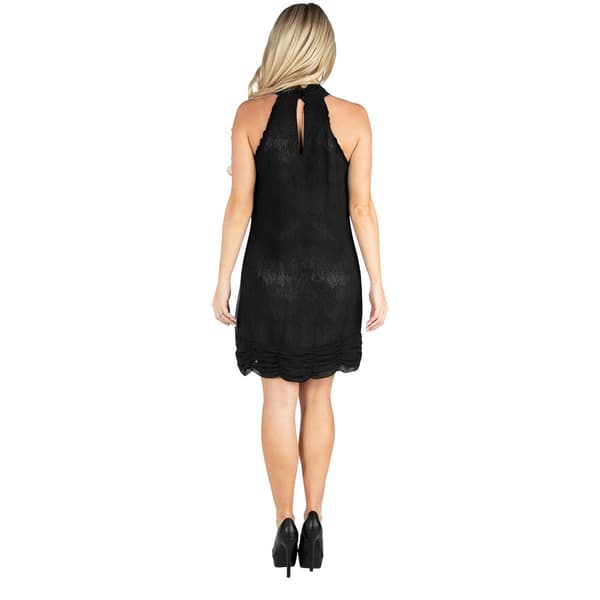 Womens 24/7 Comfort Apparel Black Halter Mini Sheath Dress