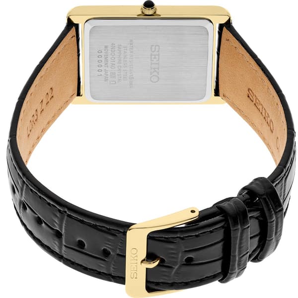 Womens Seiko Essentials White Dial Leather Band Watch - SWR104