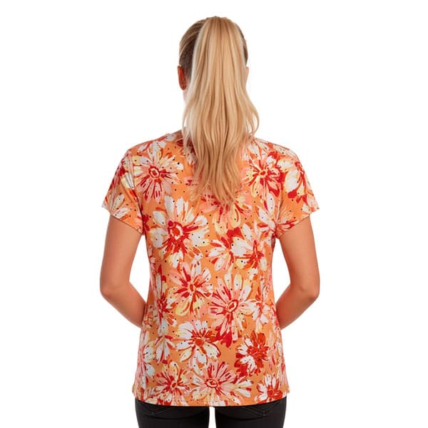 Petite Emily Daniels Button Shoulder Floral Disco Dot Blouse