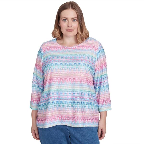 Plus Size Alfred Dunner Classics Geometric Biadere Tee - image 