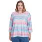 Plus Size Alfred Dunner Classics Geometric Biadere Tee - image 1