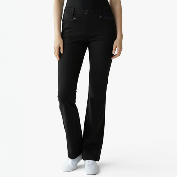 Juniors Zoe + Phoebe Flare Dress Pants with Zipper Pockets - image 