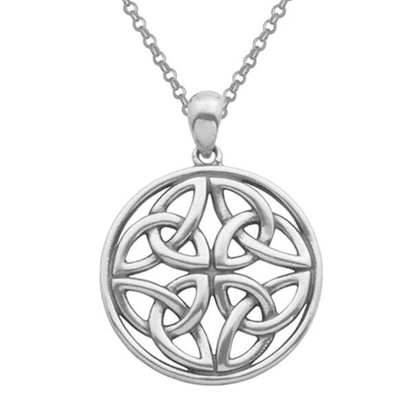 Sterling Silver Celtic Knot Pendant Necklace - image 