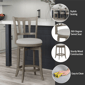 HH2 Home Presque Isle Grey Wood Counter Height Swivel Stool - image 10