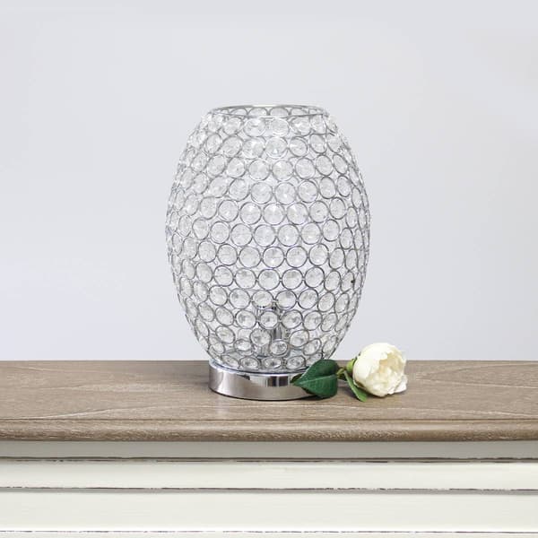 Elegant Designs Elipse Crystal Curved Uplight Table Lamp
