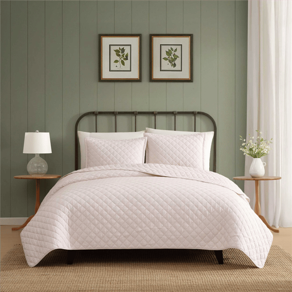 Laura Ashley® Tessas Ticking Stripe Reversible Quilt  Set