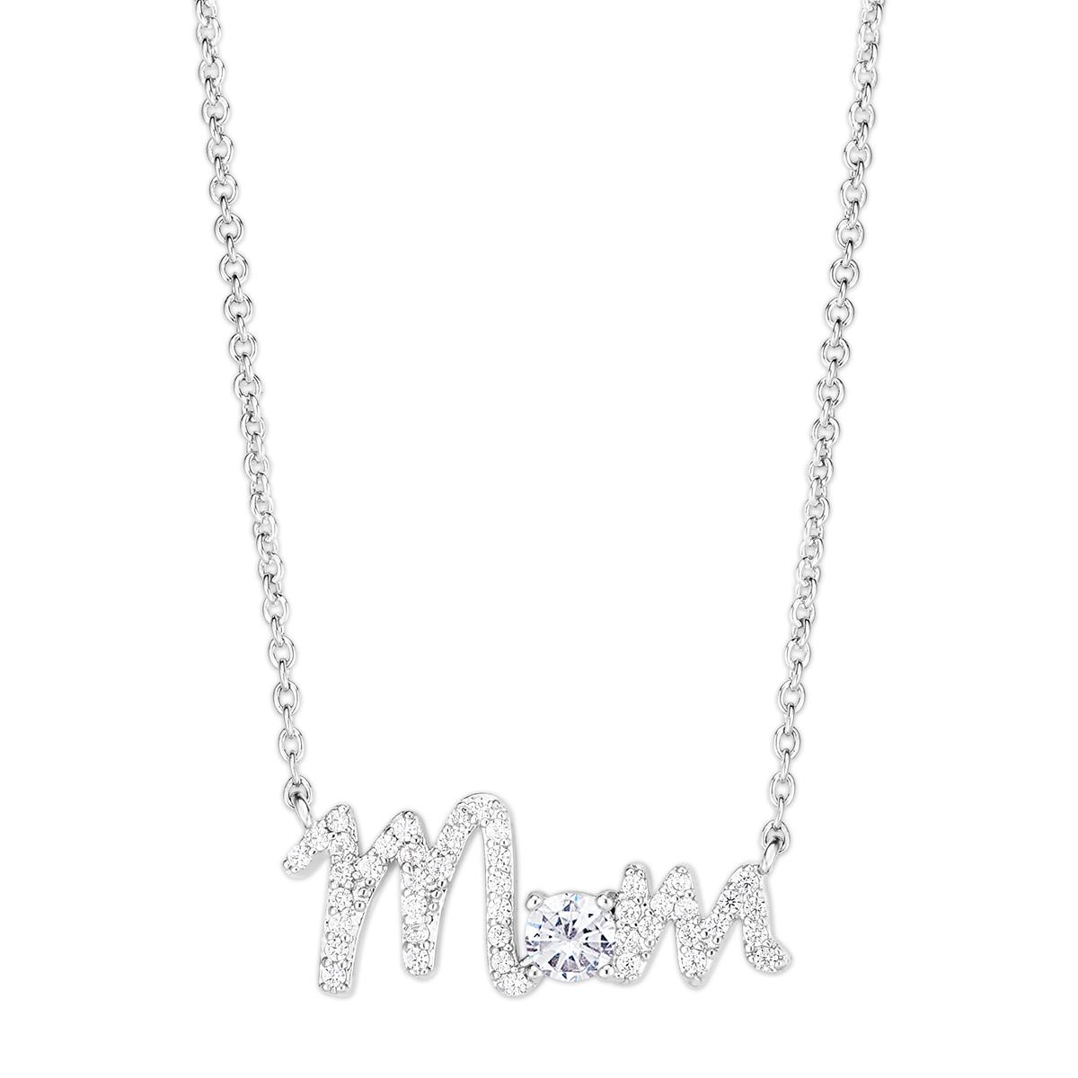 Gianni Argento Sterling & Lab White Sapphire MOM Pendant