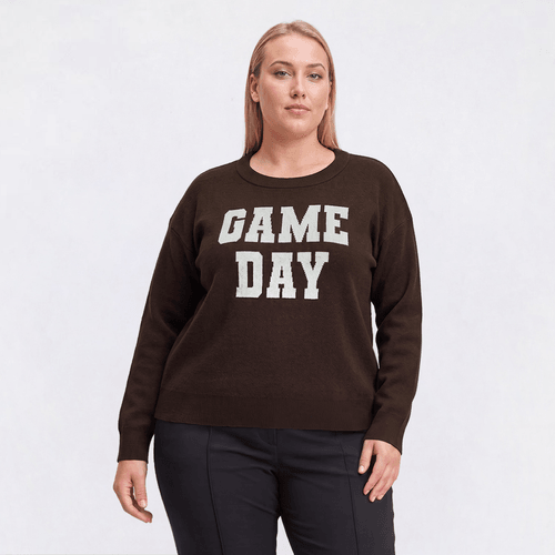 Plus Size Rio & Rian Long Sleeve Game Day Sweater