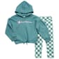 Girls (4-6x) Champion® Hoodie & Checkered Leggings Set - image 2