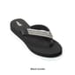 Womens Capelli Faux Leather Rhinestone Trim Flip Flop Sandals - image 2