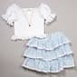 Girls (7-12) Tween Diva Puff Sleeve Smocked Top & Plaid Skort Set - image 2