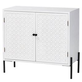 Baxton Studio Nefeli White Finished Wood 2-Door Storage Cabinet