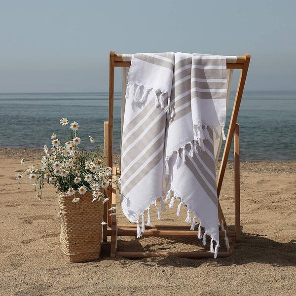 Linum Home Textiles Herringbone Pestemal Beach Towel - Set of 2