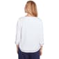 Petite Alfred Dunner Block Island Floral Embroidered Top - image 2