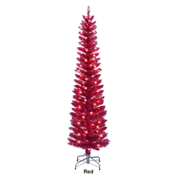 Puleo International 6ft. Pre-Lit Tinsel Artificial Christmas Tree