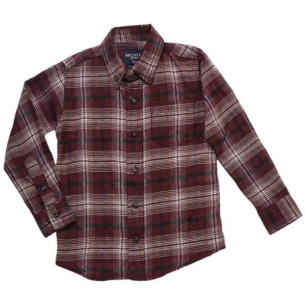 Boys (4-7) Architect(R) Flannel Shirt - Burgundy/White - image 